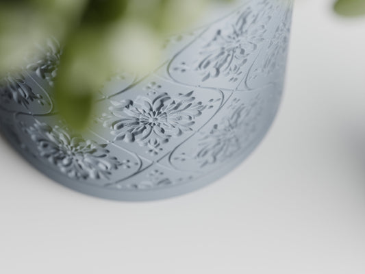 Floral Pattern 3D Printed Pot