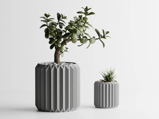 Big Ribbed Triangle 3D Printed Pot