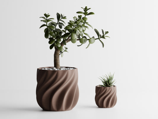 Smooth Ribs Curved 1 3D Printed Pot