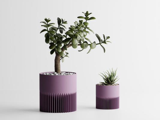 Modern Ribbed Series 1 3D Printed Pot