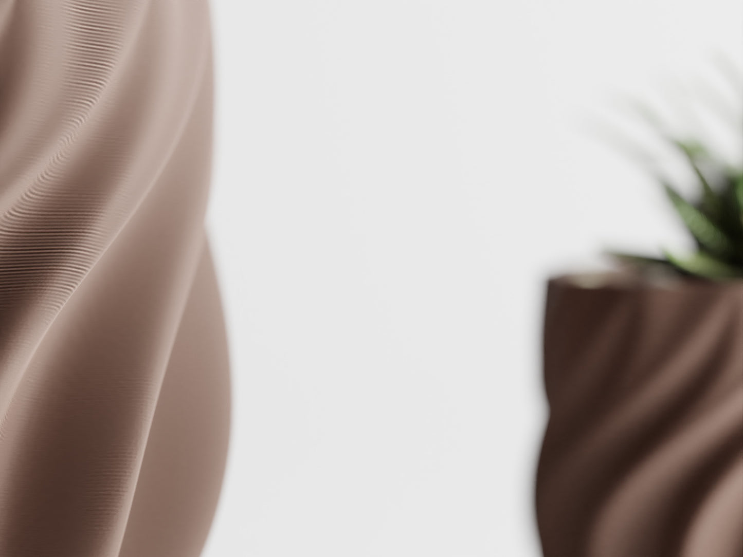 Smooth Ribs Curved 1 3D Printed Pot