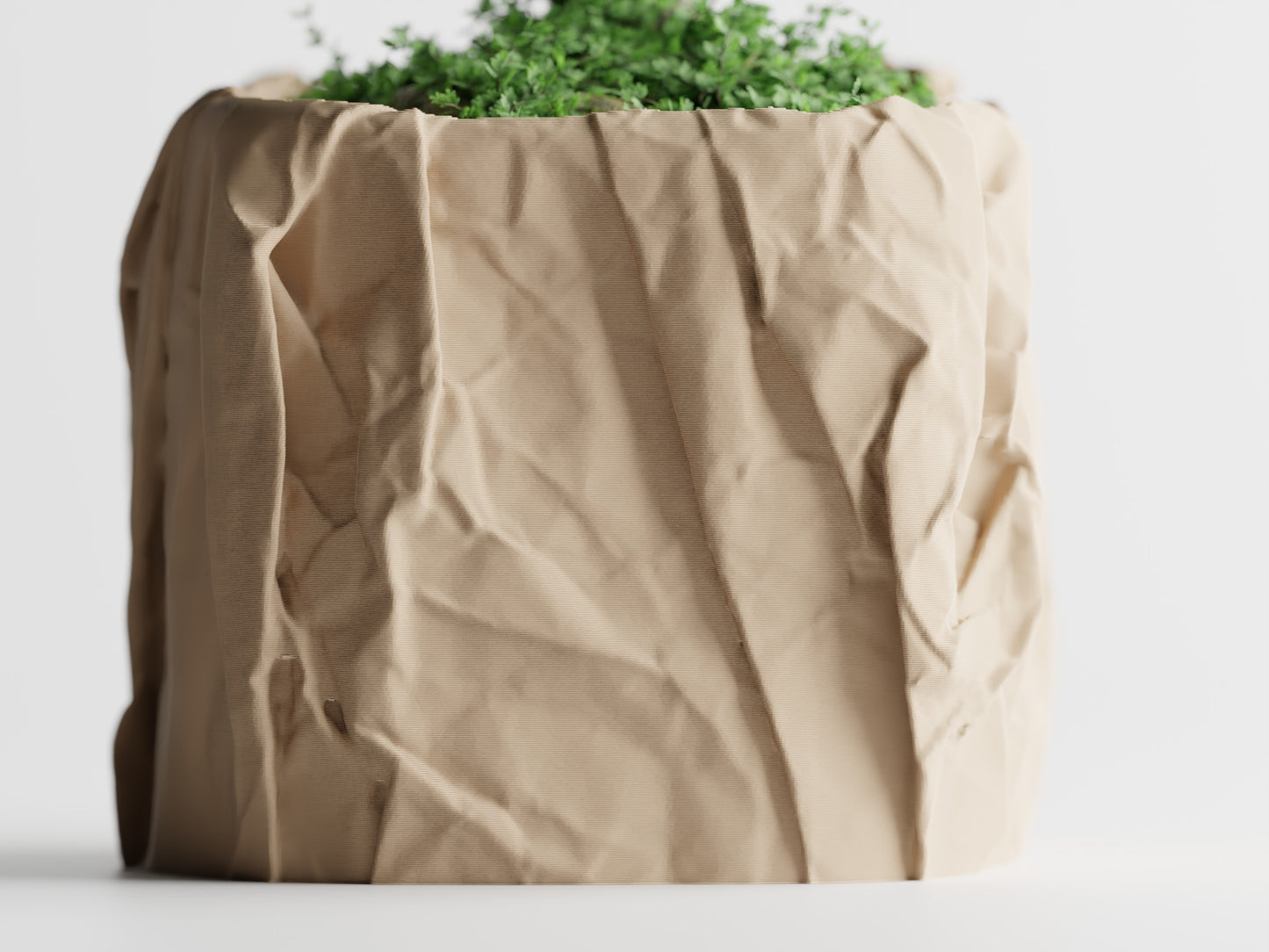 Crumpled Paper Pot Square 3D Printed Pot