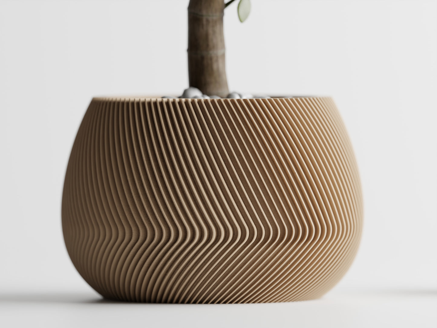 Modern Ribbed Series 7 3D Printed Pot