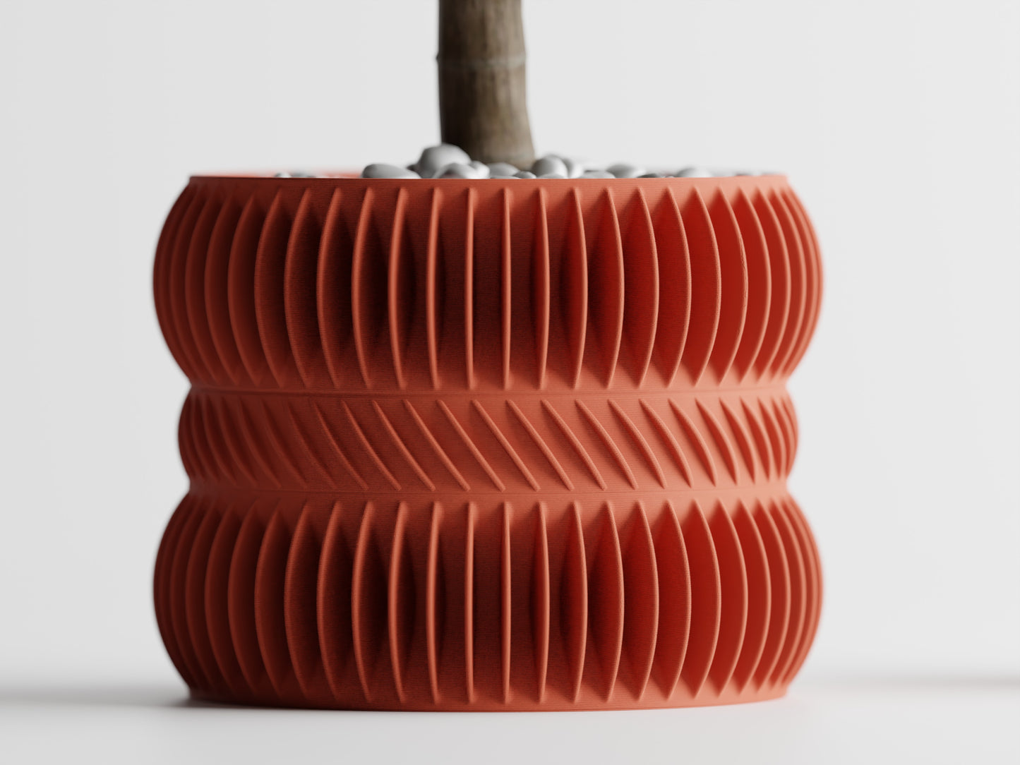 Modern Ribbed Series 3 3D Printed Pot