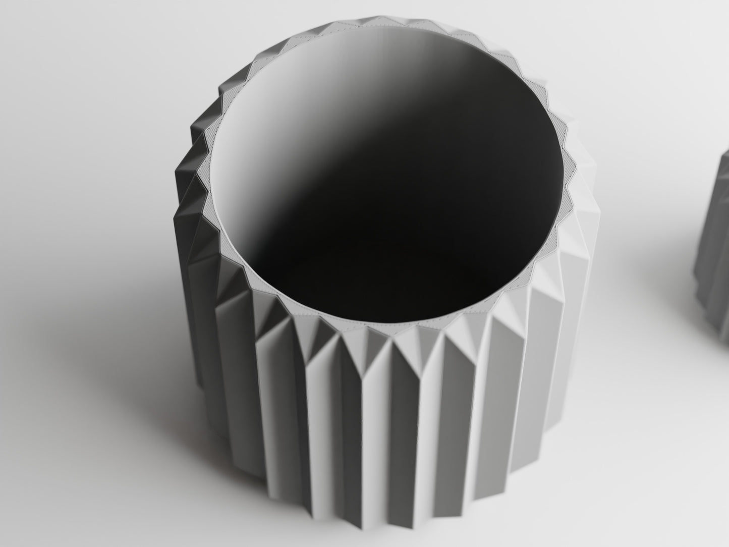Big Ribbed Triangle 3D Printed Pot