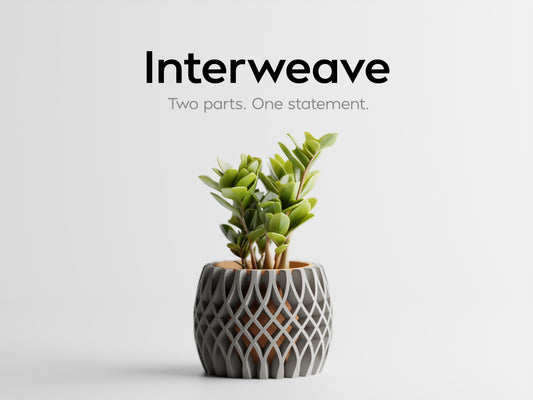 Interweave Two-Tone 3D Printed Pot
