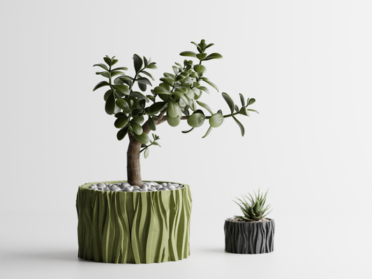 Wavy 3 Wide 3D Printed Pot