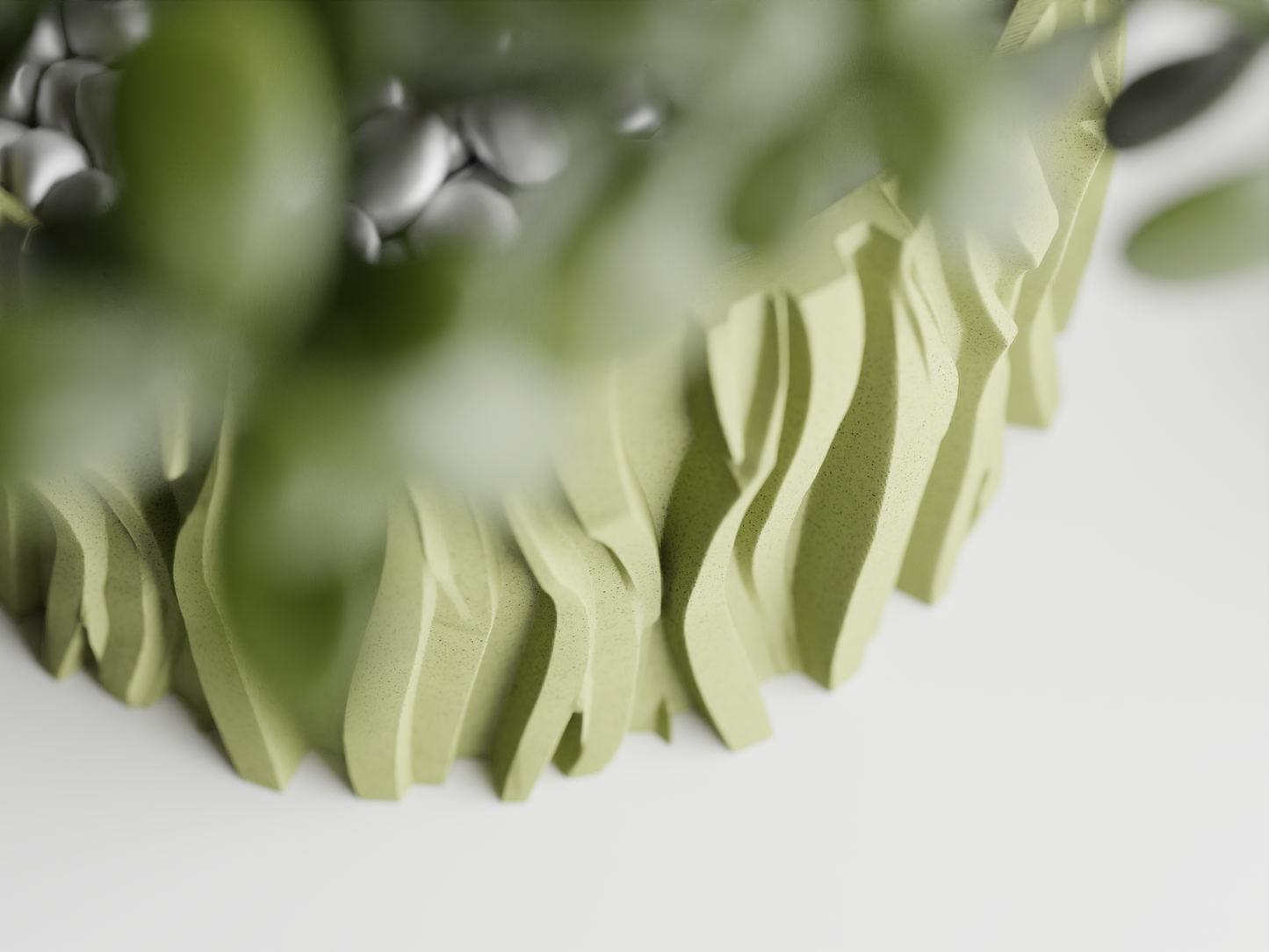 Wavy 3 Wide 3D Printed Pot