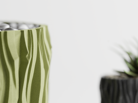 Wavy 3 Wide 3D Printed Pot